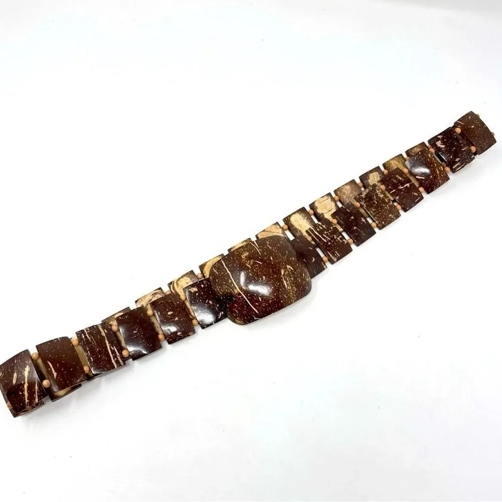Vintage Jerry Moss Hand Carved Shell Belt Women's